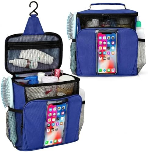BAIMAY Dorm Room Essentials for Guys, Quick Dry Mesh Shower Caddy-Blue