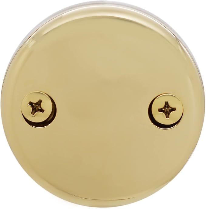Westbrass Twist & Close Tub Trim Set with Two-Hole Overflow Faceplate, Polished Brass, D94-2-01