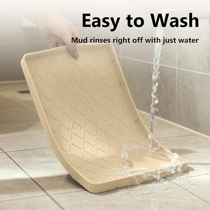 Mateeylife Under Sink Mats for Kitchen Waterproof 34"X22", Undersink Protectors，Silicone Mat Cabinet Liner, Under Sink Organizer for Bathroom and Kitchen，Boot Tray Pet Food Mat, Khaki