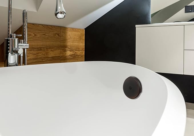 Single Hole Bathtub Drain Overflow Plate with One Matching Screws, Easy to Install, Venetian Bronze