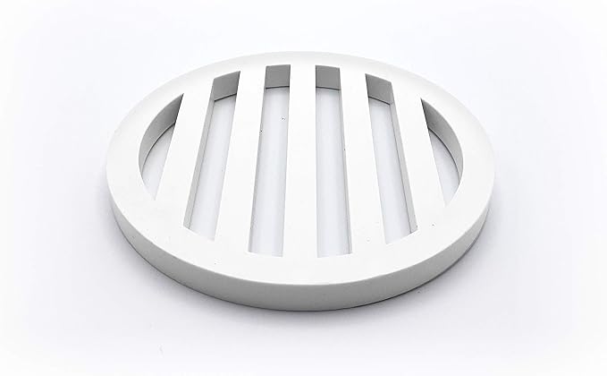 Swimables Plastic Drain Cover 3 1/8" Diameter and 1/4" Thickness - 100% Made in USA (5, White)
