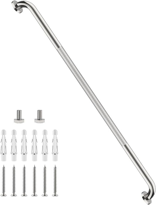 48 Inch Anti Slip Shower Grab Bar, Munzong Bathroom Grab Bar for Wall, Knurled Handicap Balance Bar,Safety Hand Rail Support Elderly Senior Assist Bath Handle