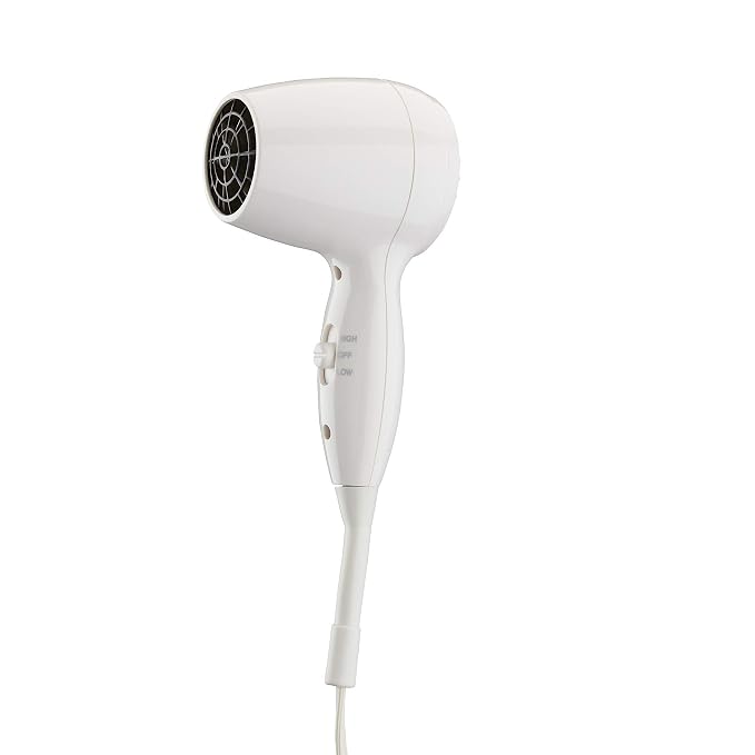 Conair Wall-Mount Hair Dryer,1600W Blow Dryer with LED Nightlight,2 Heat 2 Speed Settings,White,(Pack of 4)