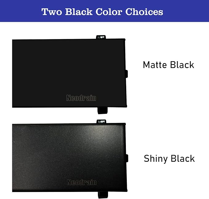 Neodrain 72 in Matte Black Linear Shower Drain- with 2-in-1 Flat & Tile Insert Cover, 304 Stainless Steel Rectangle Shower Floor Drain,Floor Shower Drain