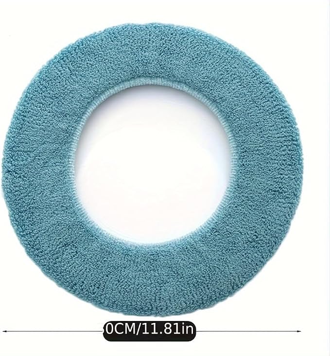 10 Pcs Bathroom Soft Thicker Warmer Stretchable Washable Cloth Toilet Seat Cover Pads (5 colors, 2 of each)