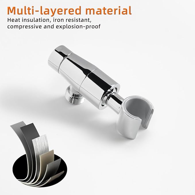 Shower Head Holder,All Metal Handheld Shower Head Holder,Adjustable Shower Arm Mount Bracket,Shower Head Bracket,Chrome,1G1MK