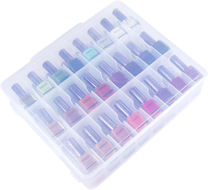 Kissbuty Universal Nail Polish Holder Organizer for 48 Bottles Adjustable Dividers Space Saver