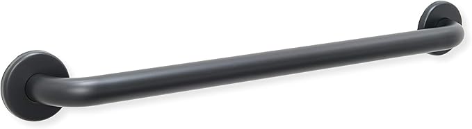 36” Shower Handle Smooth Grip | 304 Stainless Steel Grab Bars for Bathtubs and Showers | Matte Black ADA Standard Hand Rails for Seniors, Children, Injured People | Supports Upto 400lbs