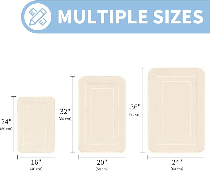 Cupic Cupid Memory Foam Bath Mat 20"×32", Non Slip Bathroom Rugs, Cream | Soft Touch, Cushioned Comfort, Non Slip Bathroom Mat, Super Absorbent & Quick Dry, Machine Washable for Shower, Tub & Vanity