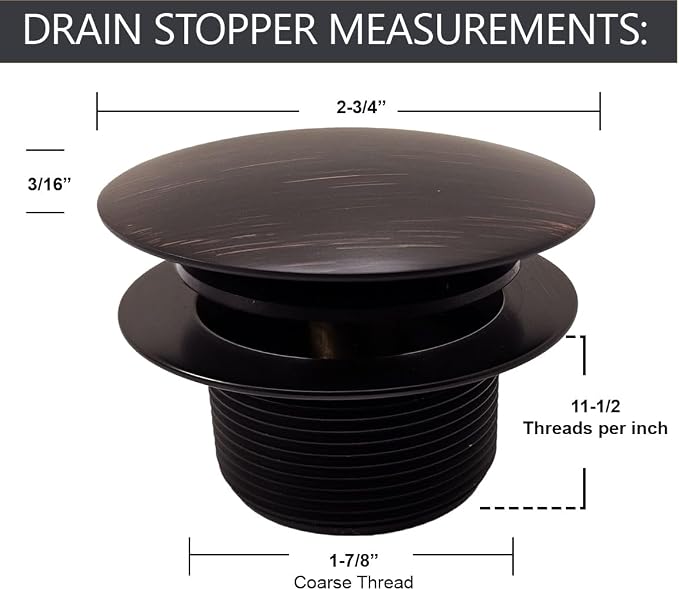 Westbrass D398R-2-12A 1-1/2" NPSM Coarse Thread Mushroom Tip-Toe Bathtub Drain Stopper, Antique Bronze (2-Pack)