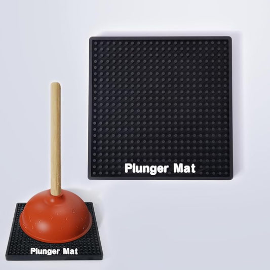 Plunger Tray - Fast-Drying Air Mat for Toilet Plunger Storage - Catches Drips & Moisture, Dries Quickly - Plunger Holder Only