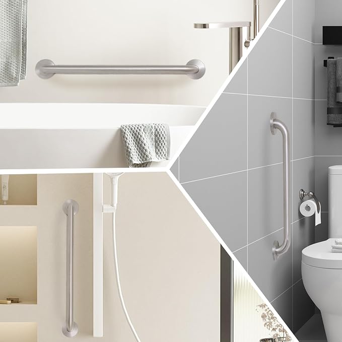 48 Inch Bathroom Grab Bars for Shower, ADA Compliant Stainless Steel Wall Mounted Shower Grab Bar for Seniors, Safety Handicap Bathroom Grab Bar Supports 500 lbs