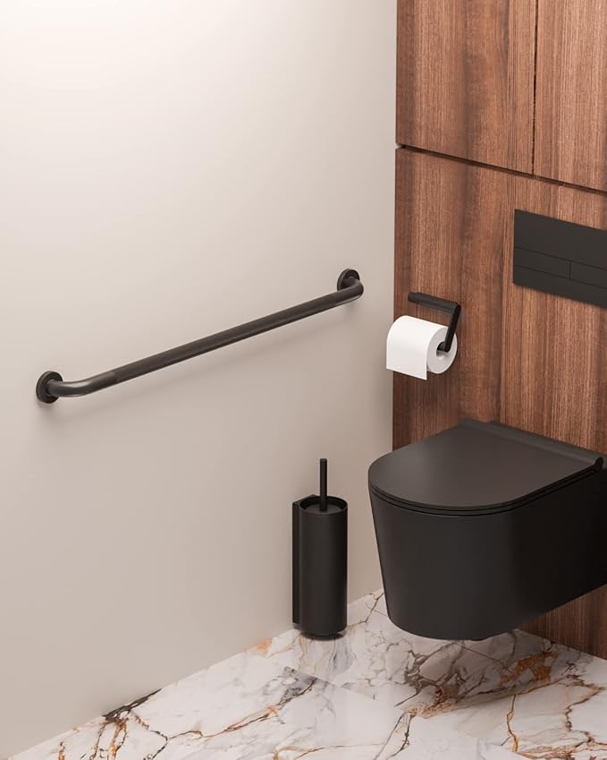 2 Pack 36 Inch Anti Slip Shower Grab Bar Oil Rubbed Black 1.25" Diameter,Munzong Bathroom Grab Bar, Knurled Bathroom Balance Bar,Safety Hand Rail Support Handicap Elderly Senior Assist Bath Handle