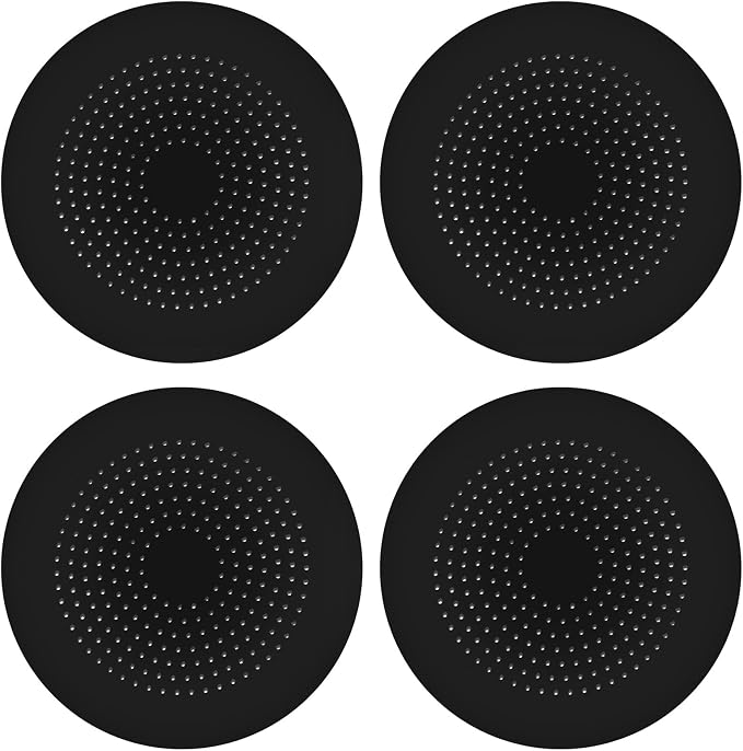 4-Pack Drain Hair Catcher Durable Silicone Hair Stopper Shower Drain Covers Easy to Install and Clean Suit for Bathroom Bathtub and Kitchen (New Black 4Pack)