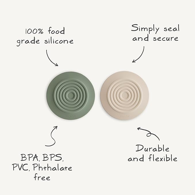 mushie Silicone Drain Stopper 2-Pack | 5.5 inch Diameter Bathtub Flat Suction Cover (Blush/Shifting Sand)