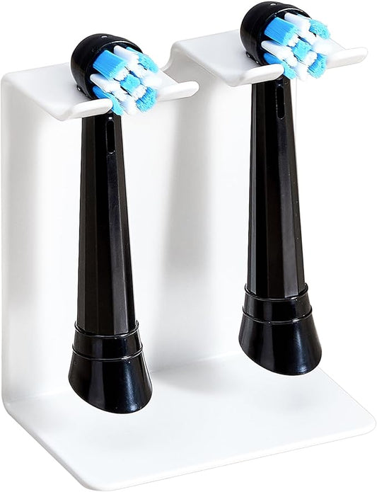 Electric Toothbrush Head Holder, Oukimly Toothbrush Holder Wall Mounted or Desktop, Metal Tooth Brush Holder, Shower Brush Head Holder, Electric Toothbrush Holder for Bathroom (White, Small)
