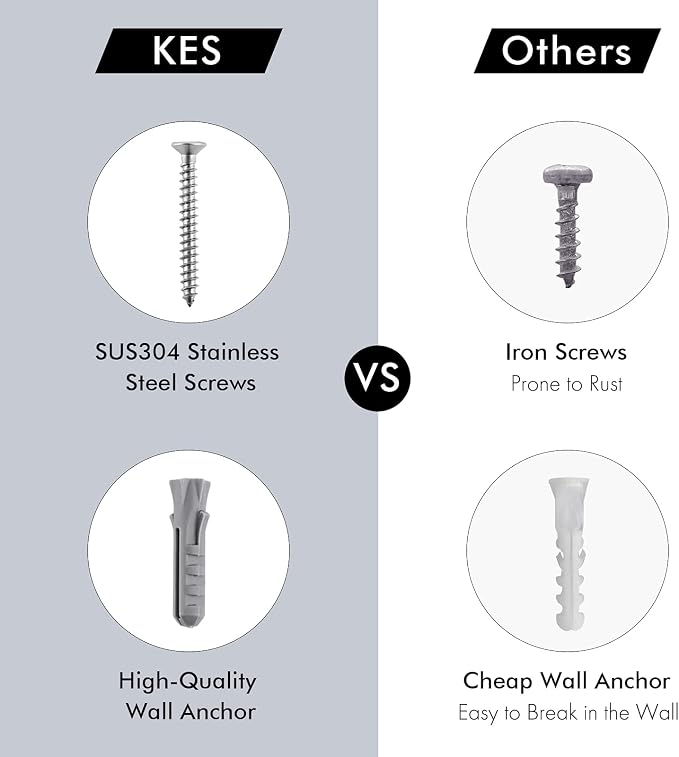 KES Bathroom Towel Hook Robe Hook Shower Kitchen Wall Hanging Hooks Wall Mount SUS 304 Stainless Steel Matt Black 2 Pack, A2164-BK-P2