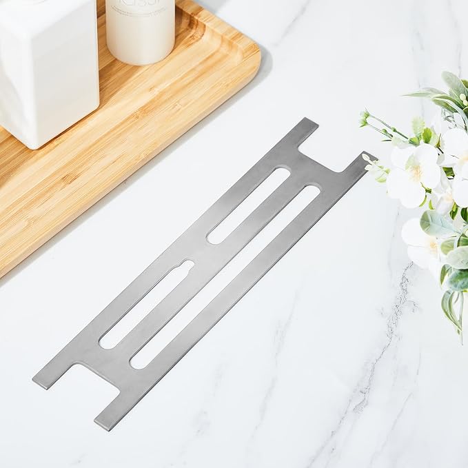 Teenyyou 2 Pcs 316 Stainless Steel Shower Niche Shelf Insert - 3mm Ultra-Thin Brushed Metal Divider for 12" Prefabricated Niches, Marine Grade Floating Shelf for Bathroom Tile Remodel & Storage