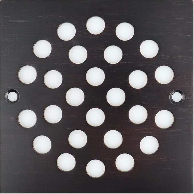 4 Inch Screw-in Square Floor Drain Cover Replacement Shower Grates with Screws,304 Stainless Steel (Oil Rubbed Bronze)