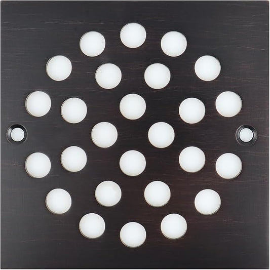 4 Inch Screw-in Square Floor Drain Cover Replacement Shower Grates with Screws,304 Stainless Steel (Oil Rubbed Bronze)
