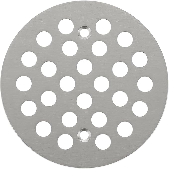 4-1/4 Inch Screw-in Round Shower Drain Cover Replacement Floor Drainer Grate with Screws (Brushed Nickel)