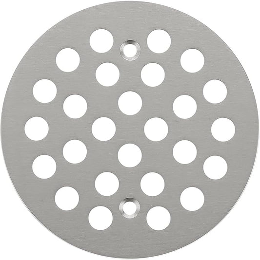 4-1/4 Inch Screw-in Round Shower Drain Cover Replacement Floor Drainer Grate with Screws (Brushed Nickel)