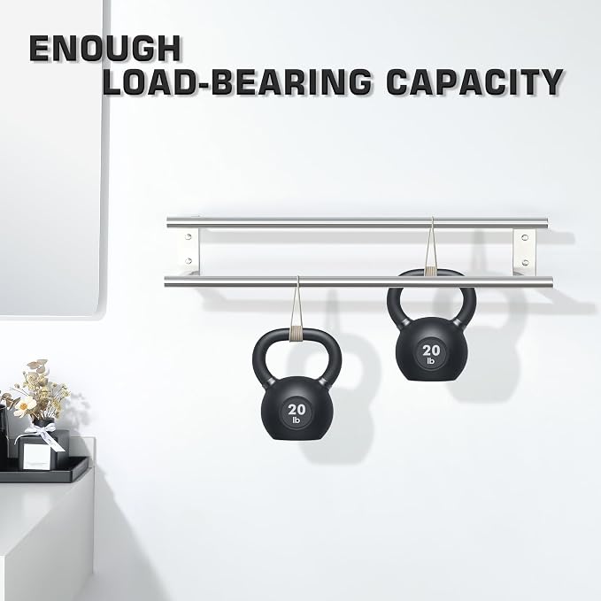 Alise 24'' Double Towel Bars for Bathroom,Wall Mount Towel Holder Towel Racks for Bathroom Labatory,SUS304 Stainless Steel Towel Hanger Towel Rails,Brushed Nickel