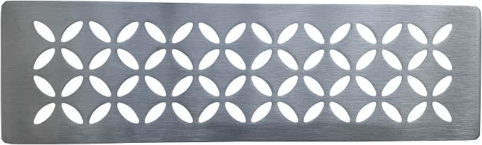 Shower Niche Shelf for Prefabricated Kerdi Board SN/-SNLT, Floral Design, Brushed 304 Stainless Steel