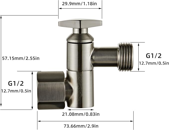 Metal Shower Head Elbow Adapter, 360 ° Adjustable Swivel Brass Showerhead Adapter Brushed Silver