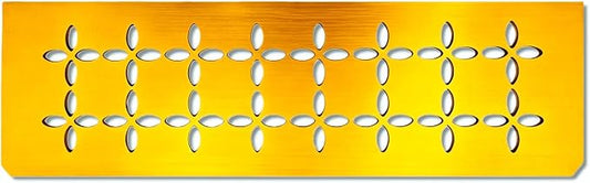 Brushed Orange-Gold Aluminum Material Shower Niche Shelf 12 Inch Rectangular Bathroom Niche Shelf with Floral Design Fits Prefabricated Tile Niches