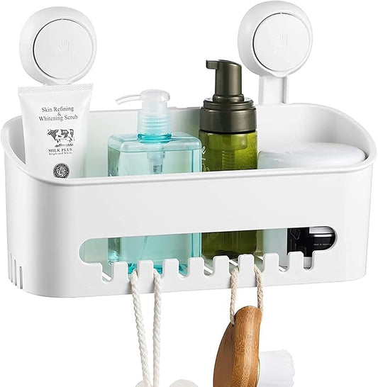 ilikable Shower Caddy Suction Cup Heavy Duty, Removable Shower Organizer Shelves for Inside Shower Max Hold 22lbs, No Drilling Waterproof Suction Storage Basket for Bathroom Storage Home & Kitchen