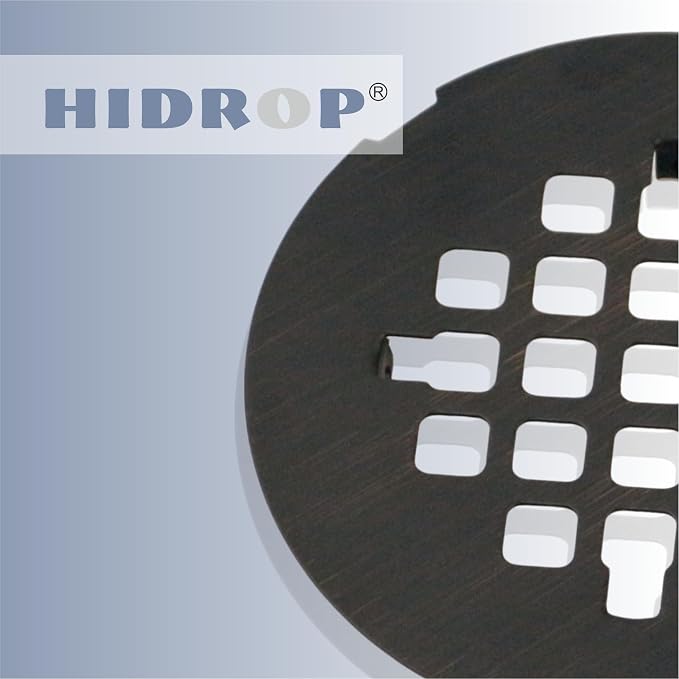 HIDROP Bronze Snap-in Shower Floor Drain Cover, 4-1/4" OD Round Shower Strainer Grid, Easy-to-Install Replacement Cover Stainless Steel