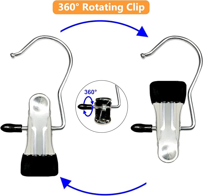 Boot Hangers for Closet, 40 Pack Hanging Clips Hook Clothes Pins for Laundry, Hanger Clips Towel Clips Boot Organizer for Home and Travel, Clothespins Clip Hangers for Pants Hats Socks Gloves