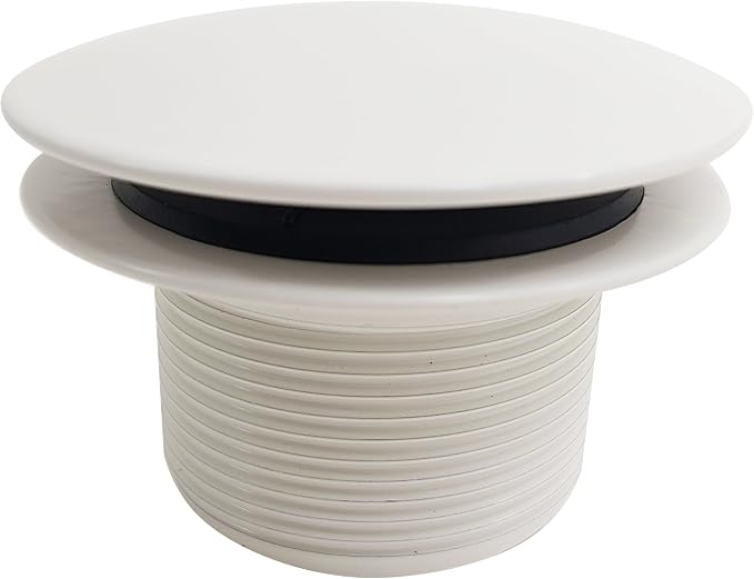 Westbrass D398R-2-65 1-1/2" NPSM Coarse Thread Mushroom Tip-Toe Bathtub Drain Stopper, Powder Coat Biscuit (2-Pack)