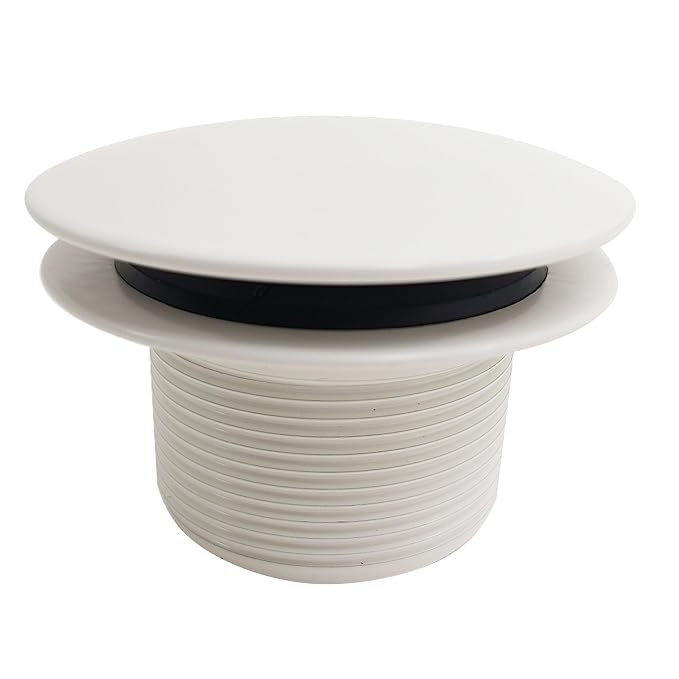 Westbrass A398R-65 1-1/2" NPSM Coarse Thread Mushroom Tip-Toe Bathtub Drain Stopper, Powder Coat Biscuit