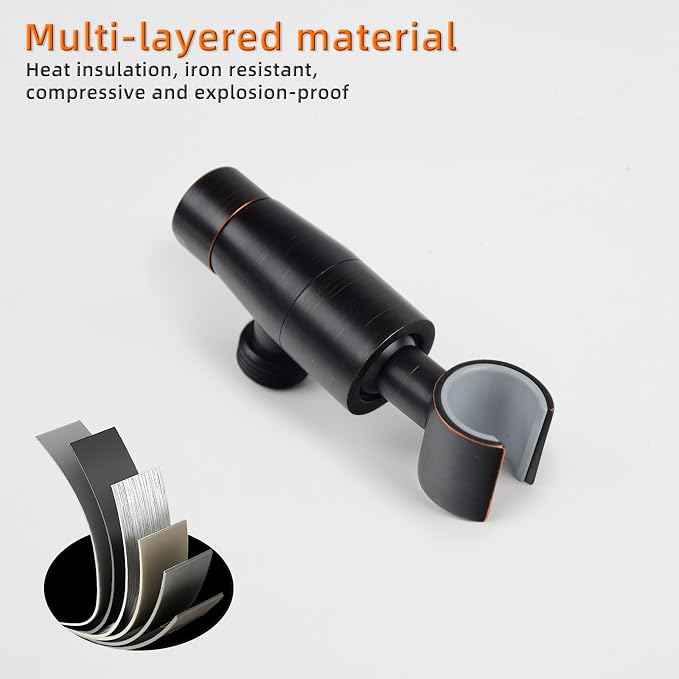 Shower Head Holder,All Metal Handheld Shower Head Holder,Adjustable Shower Arm Mount Bracket,Shower Head Bracket,Oil-Rubbed Bronze,1G5MK-1