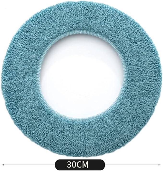 Bathroom Soft Thicker Warmer Stretchable Washable Cloth Toilet Seat Cover Pads 3PCS (Blue Green Gray) (5 Colors)