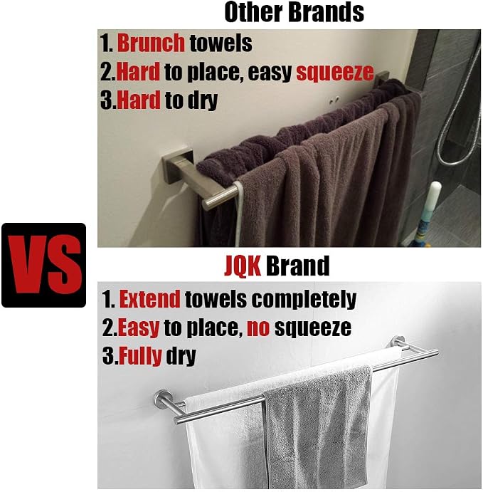 JQK Bath Towel Bar Oil Rubbed Bronze, 39 Inch 304 Stainless Steel Thicken 1mm Single Towel Rack for Bathroom, Towel Holder ORB Wall Mount, Useable Length 36 Inch, TB110L36-ORB