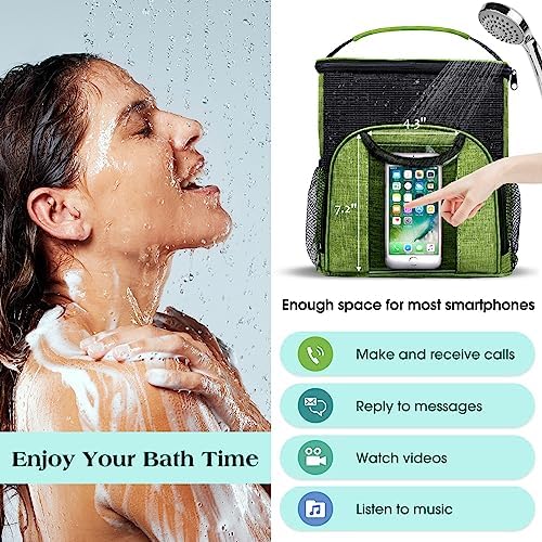 Attmu Portable Shower Caddy College Tote Bag, Quick Dry Hanging Toiletry Bag, Large Capacity Mesh Shower Caddy Portable for College Dorm Room Essentials for Boys and Girls for Bath Camping (Green)