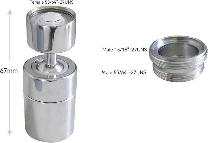 Wide Angle Faucet Aerator,kitchen faucet nozzle aerator,faucet extender, 360 degree swivel dual flow sprayer for sink tap head, rotatable water splash filter (80° Angle)