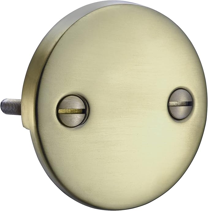 DTT108 Repalcement 3-3/16 Inch Diameter 2 Hole Bathtub Overflow Plate, Brushed Nickel