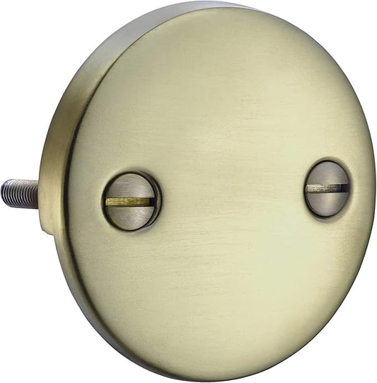 DTT108 Repalcement 3-3/16 Inch Diameter 2 Hole Bathtub Overflow Plate, Brushed Nickel