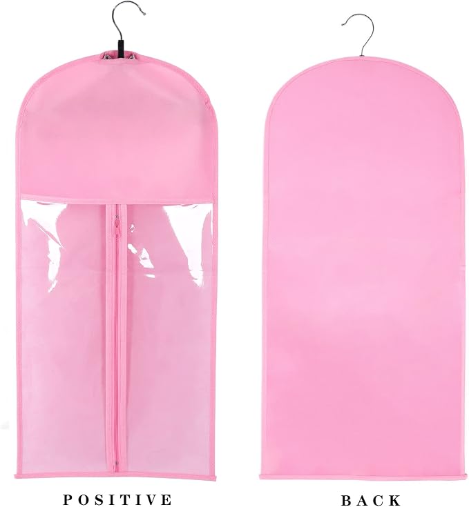 Wig Storage Bags with Hanger - Hair Extension Holder for Styling - Transparent Organizer Set (3PCS/PINK)