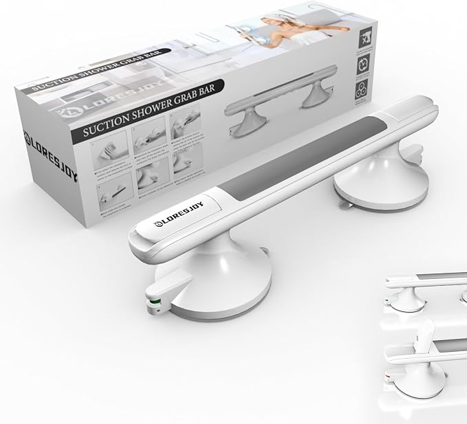 Shower Handles for Elderly Suction, Grab Bars for Bathtubs and Showers, Suction Grab Bars for Shower, Shower Grab Bars for Seniors, Shower Bars Safety with Indicators, No Drilling Waterproof
