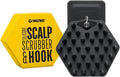 TOOLETRIES Silicone Scalp Scrubber & Hook Shampoo Brush, Scalp Brush for Hair Growth for Men & Women, Exfoliates Dandruff & Oil Build-up, Flexible Bristles for Thick, Thin, Wet & Dry Hair - Charcoal