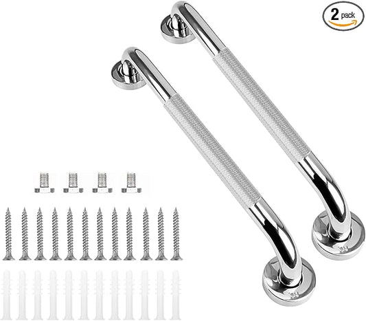 supregear Grab Bars for Bathtubs and Showers (2-Pack), Anti-Slip Stainless Steel Bathroom Safety Handle, Heavy Duty Grip Bars for Handicap Elderly Senior, 10 in