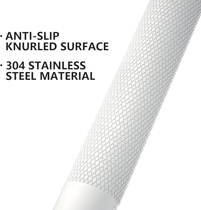 16 Inch Anti Slip Shower Grab Bar Oil Rubbed White, Munzong Bathroom Grab Bar, Knurled Bathroom Balance Bar,Safety Hand Rail Support Handicap Elderly Injury Senior Assist Bath Handle