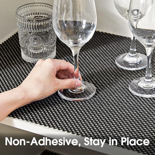 Shelf Liner for Kitchen Cabinets and Drawers, Black, 12" x 120"