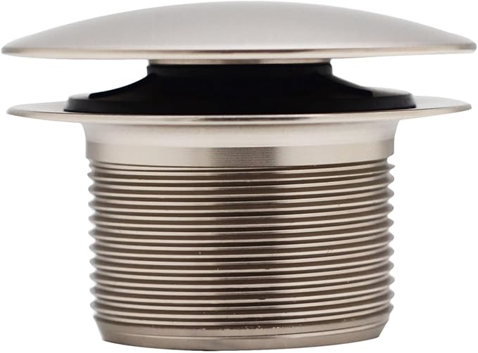 Westbrass D398R-07 1-1/2" NPSM Coarse Thread Mushroom Tip-Toe Bathtub Stopper Bath Drain, 1-Pack, Satin Nickel