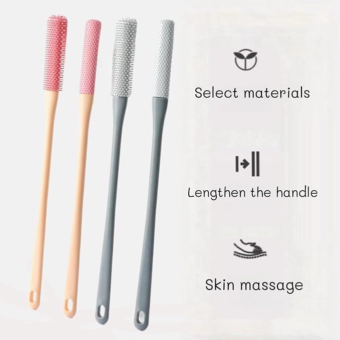 4 Pieces Toe Cleaning Brush, Toe Gap Cleaning Brush Long Handle,Toe Scrubber,Foot Toe Scrubber for Shower,No Bending, Ideal for Seniors, Expecting Mothers and Men & Women